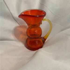 Vintage Kanawha Amberina crackle glass